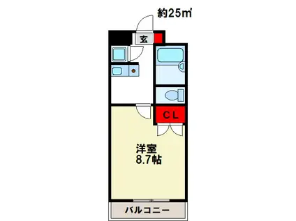 第5筑水ビル(1K/1階)の間取り写真