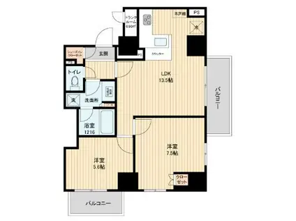 HF田端レジデンス(2LDK/14階)の間取り写真