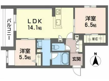 シャーメゾン ベル プレジール(2LDK/3階)の間取り写真