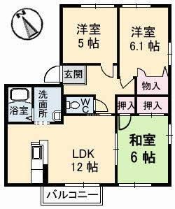シーサイドDIASE館(3LDK/1階)の間取り写真