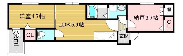 GRANDE MAISON南巽(1SLDK/1階)の間取り写真