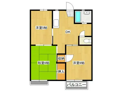 メゾン若松(3DK/2階)の間取り写真