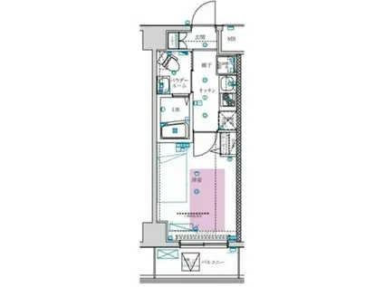 フェルクルールプレスト川崎アリビエ(1K/5階)の間取り写真