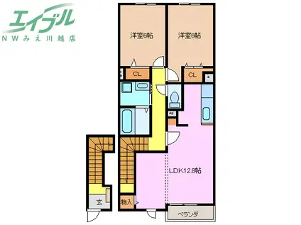 ブリッサ I(2LDK/2階)の間取り写真