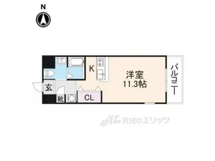 シャンテー御殿山 2番館(ワンルーム/4階)の間取り写真