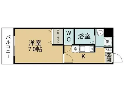 SEIWA花京院ビル(1K/5階)の間取り写真