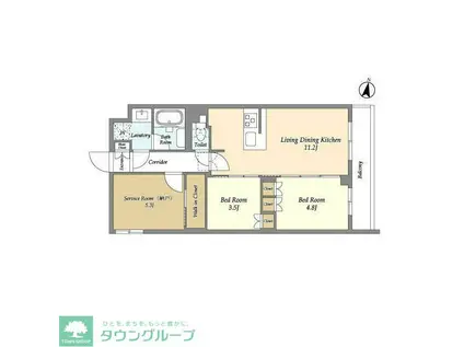 アジールコート練馬中村橋(2SLDK/1階)の間取り写真