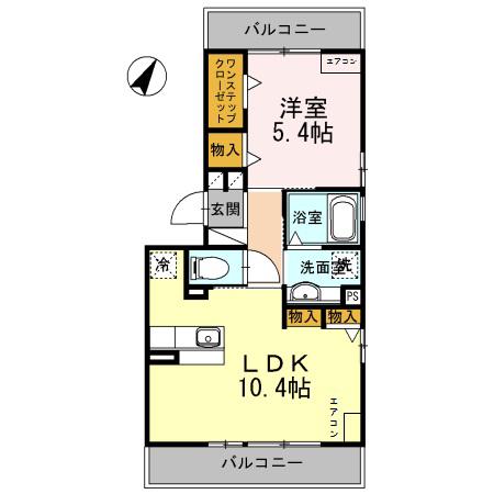 ＪＲ東海道本線 豊橋駅 徒歩23分 3階建 築14年(1LDK/3階)の間取り写真