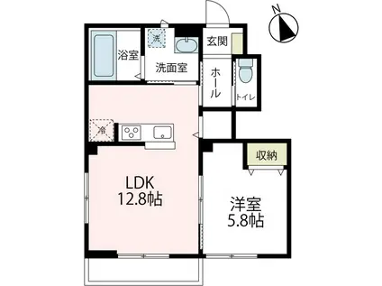 ラウレアI(1LDK/1階)の間取り写真