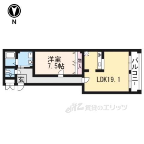東医ビル(1LDK/2階)の間取り写真