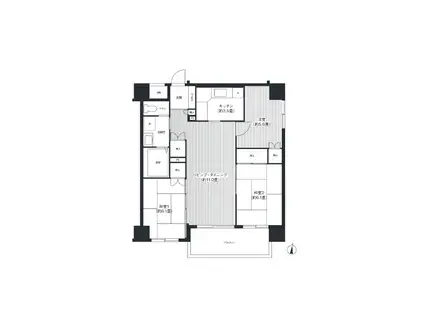 武蔵中原レジデンス(3LDK/4階)の間取り写真