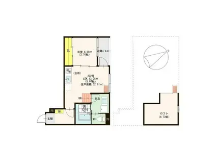 グランバレー(1LDK/2階)の間取り写真