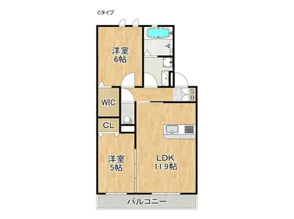 JIN/輝(2LDK/1階)の間取り写真