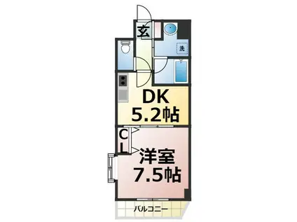 メゾンド・エタリテ(1DK/2階)の間取り写真