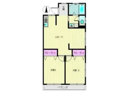 山手ハイム(2LDK/3階)の間取り写真