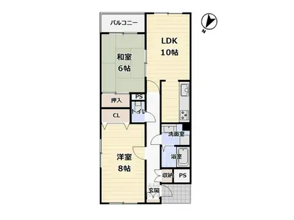 SHRIKE シュライク(2LDK/1階)の間取り写真