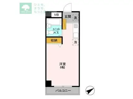 サンブライト18(ワンルーム/3階)の間取り写真