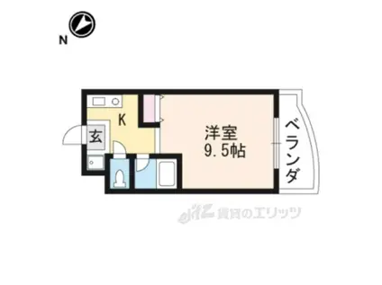 カルテットKOBORI C棟(1K/2階)の間取り写真