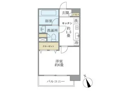 エコロジー白山レジデンス(1K/8階)の間取り写真