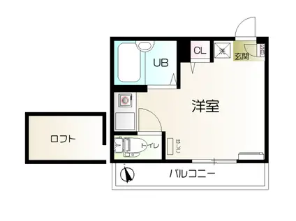 ブリリアント山手(ワンルーム/2階)の間取り写真
