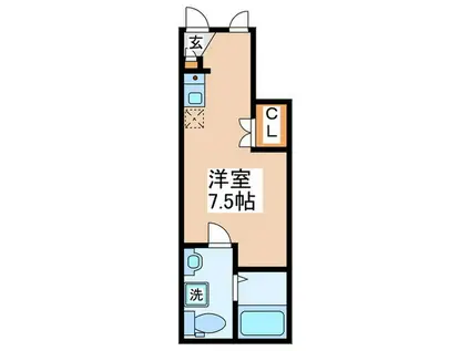 カインドネス八王子大塚C棟(ワンルーム/1階)の間取り写真