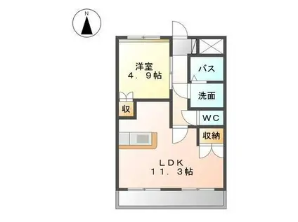 グランディール(1LDK/2階)の間取り写真