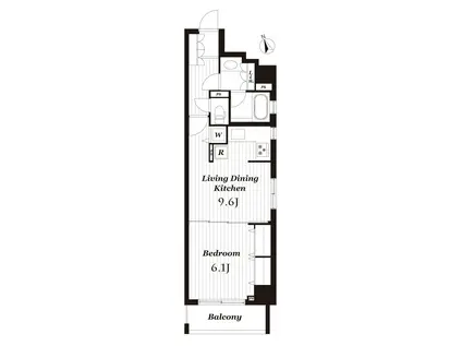 デュオ・スカーラ新宿II(1LDK/9階)の間取り写真
