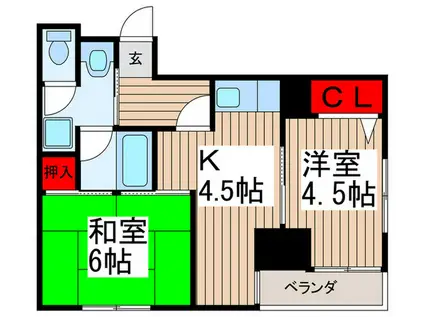 エンブレム松戸(2K/2階)の間取り写真