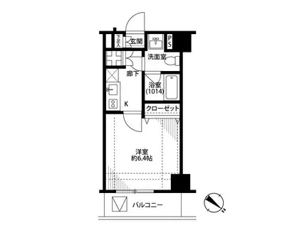 プレール・ドゥーク高輪(1K/7階)の間取り写真