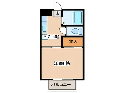 アリエス本厚木(1K/2階)の間取り写真