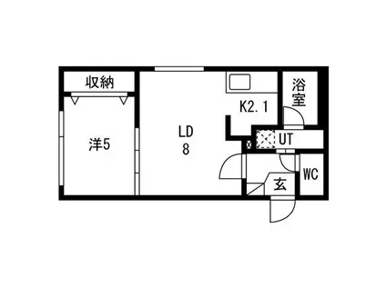ドゥーロジュマンIII(1LDK/4階)の間取り写真