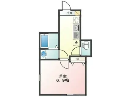 GLANZ千駄木(1K/1階)の間取り写真