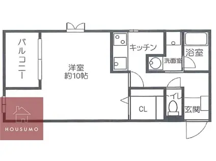 アマンスイート(1K/2階)の間取り写真