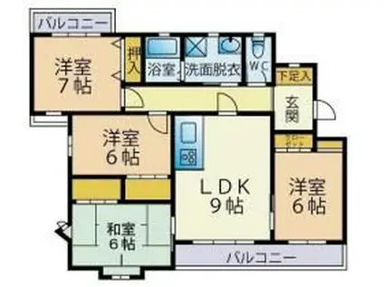 リーブルハイツ(4LDK/1階)の間取り写真