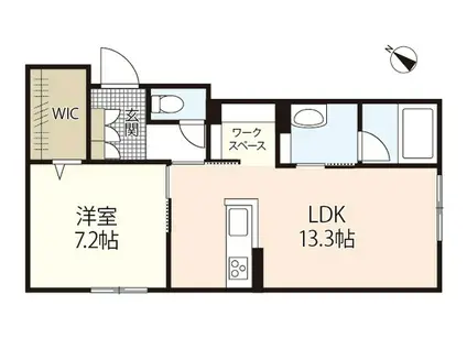 アンソレイエ古江(1LDK/1階)の間取り写真