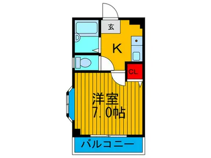 メゾンフラッグ(1K/2階)の間取り写真