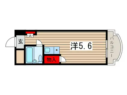 ザ・ウエスト(ワンルーム/2階)の間取り写真