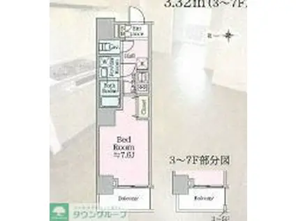 アイルグランデ浅草(1K/5階)の間取り写真