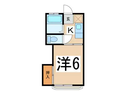 大島コーポ(1K/2階)の間取り写真
