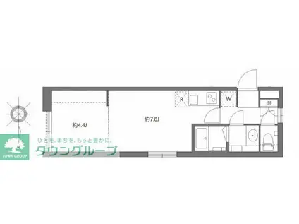 アバンテリム大森北(1DK/1階)の間取り写真