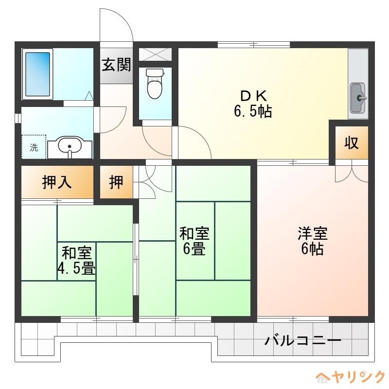 Nビル(3DK/3階)の間取り写真
