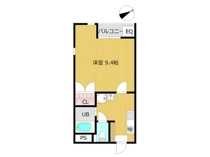 フェリオ五福(1K/1階)の間取り写真