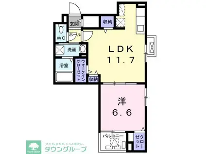 ルミソラーレ(1LDK/4階)の間取り写真
