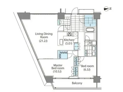 コンフォリア新宿イーストサイドタワー(2LDK/26階)の間取り写真