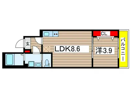 アリアラクス(1LDK/3階)の間取り写真
