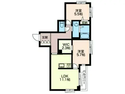 SHA MAISON アーバンコート(2LDK/2階)の間取り写真