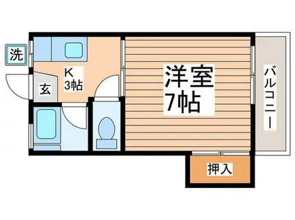 アトリエ5-A棟(1K/2階)の間取り写真