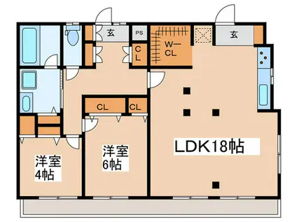 コーポT&S(2LDK/2階)の間取り写真