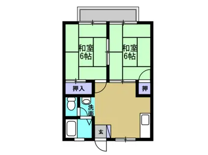 ハイツボニータ(2DK/1階)の間取り写真