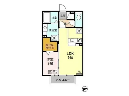 ドリーム・レセンテB(1LDK/1階)の間取り写真